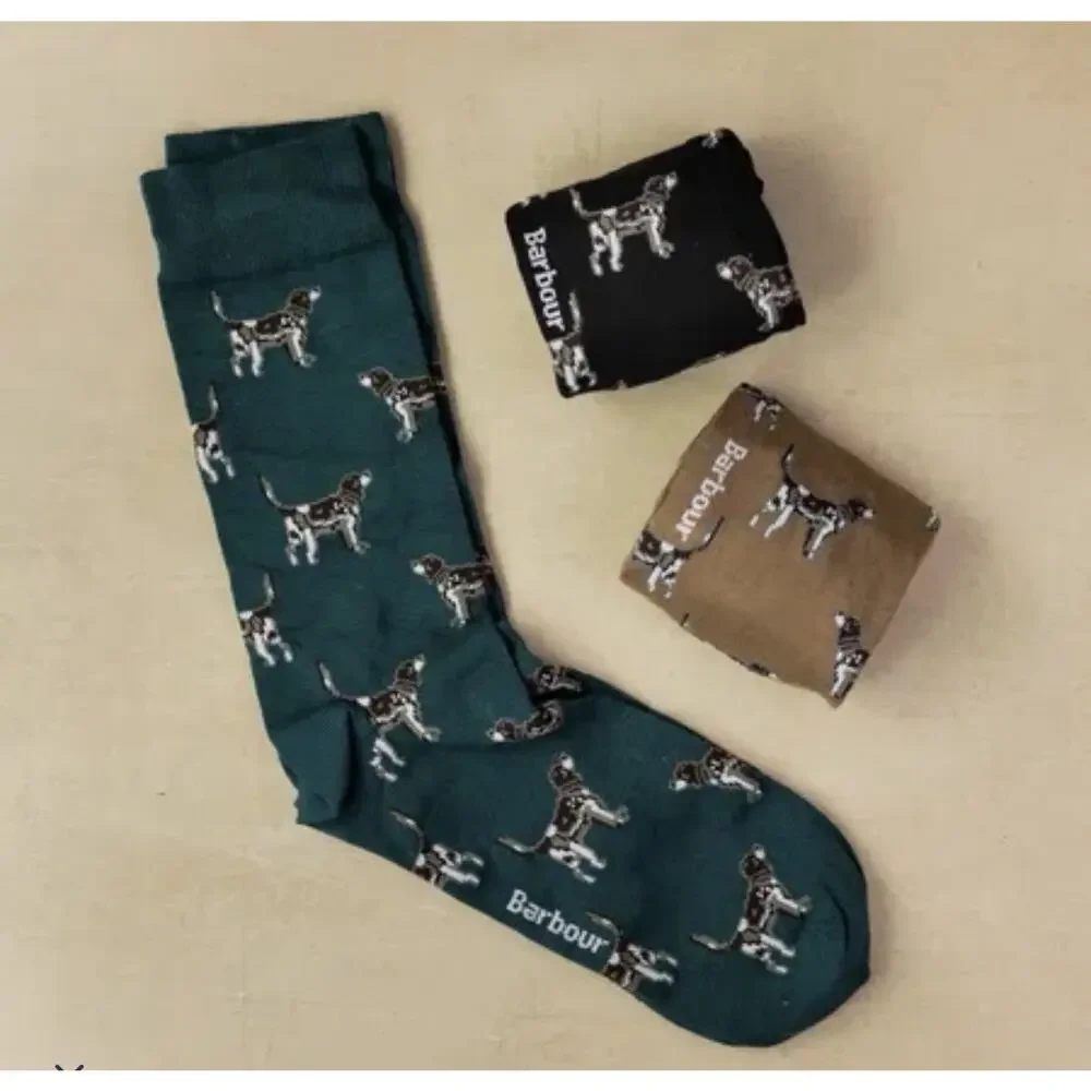 Barbour Men’s Sock Gift Set- Pointer Dog Socks Size L 7.5-11.5